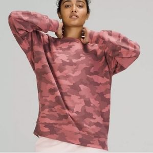 NWT Lululemon Womens Perfectly Oversized Crew Pink Camo Size 0
